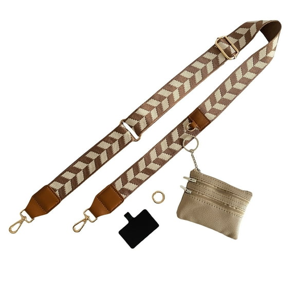 Clip and Go Phone Strap with Zipper Pouch,Crossbody Adjustable Chain Lanyard with PU Leather Wallet for All Phones