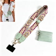 Clip and Go Strap for Phone With Wallet Crossbody, Phone Strap with Zippered Pouch for All Phones