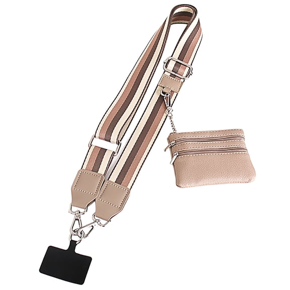 Clip and Go Strap for Phone with Wallet Crossbody Adjustable Crossbody Phone Strap with Zippered Pouch Mobile Phone Lanyard Bag