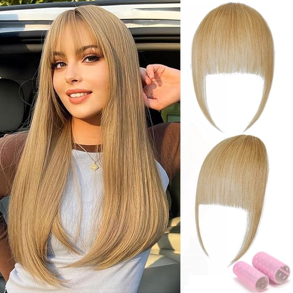 Clip in Bangs Hair Bangs Blonde Clip on Air Bangs Strawberry Blonde Clip in Blunt Cut Bang Halloween