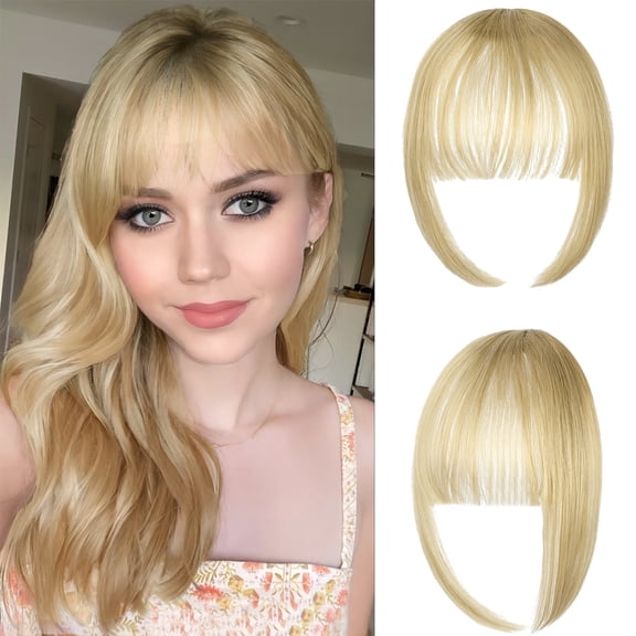 Clip in Bangs Hair Extensions Clip on Wispy Bangs for Women Fringe with Temples Hairpieces
