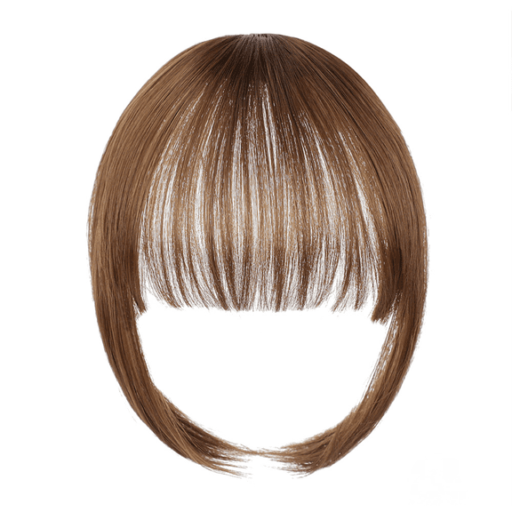 Clip in Bangs, Synthetic French Bangs Hair Clip, Fake Bangs Fringe with Temples Hairpieces for Women Natural Curved Hair Extensions for Daily Wear.