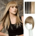 thumbnail image 1 of Clip in Bangs for Women 100% Human Hair Extensions French Bangs Flat Neat Bangs Fringe with Hairpieces Clip on Curved Bangs for Daily Wear, 1 of 7