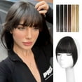 thumbnail image 1 of Clip in Bangs for Women 100% Human Hair Extensions French Bangs Flat Neat Bangs Fringe with Hairpieces Clip on Curved Bangs for Daily Wear, 1 of 7