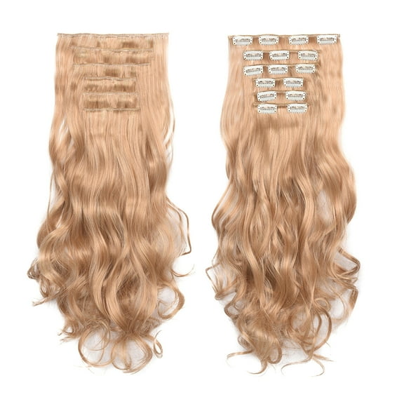 Clip in Hair Extensions, 20" Long Wavy Curly Wig, Synthetic Wig for Women, Natural as Real Hair, for Daily Party Cosplay-G-19.7''Length