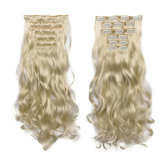 Clip in Hair Extensions, 20" Long Wavy Curly Wig, Synthetic Wig for Women, Natural as Real Hair, for Daily Party Cosplay-I-19.7''Length