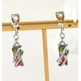 thumbnail image 1 of Hip and Cool Clip On 1 1/2" Silver Wire Dangle Green Multi Colored Fluorescent Bead Bracelet Charms, 1 of 5