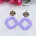 thumbnail image 1 of Clip on 2 3/4" gold woven square earrings in a variety of colors, 1 of 9