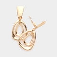 thumbnail image 1 of Clip on 2" gold double odd shaped teardrop dangle earrings, 1 of 4