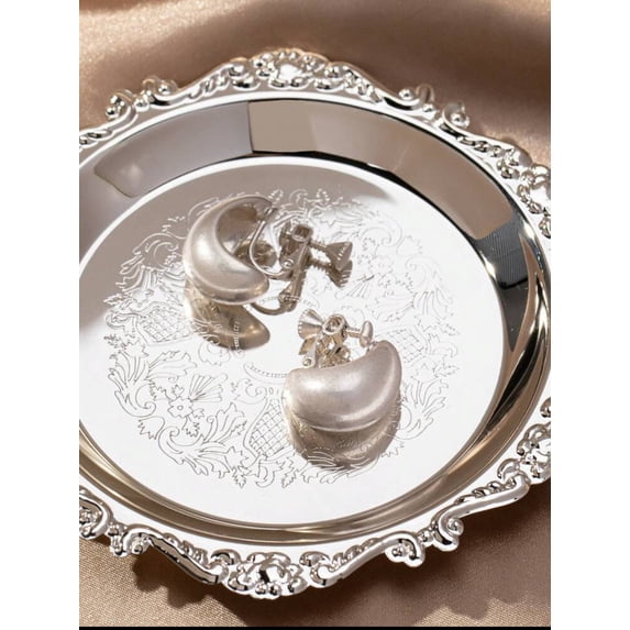 Clip on 3/4" antique silver scoop style earrings