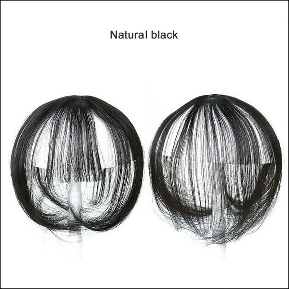 Clip on Air Bangs for Women,Light-Weight Hair Extensions,Fake Front Hairpieces Invisible Clips Wispy Bang with Temples,A,2.1oz