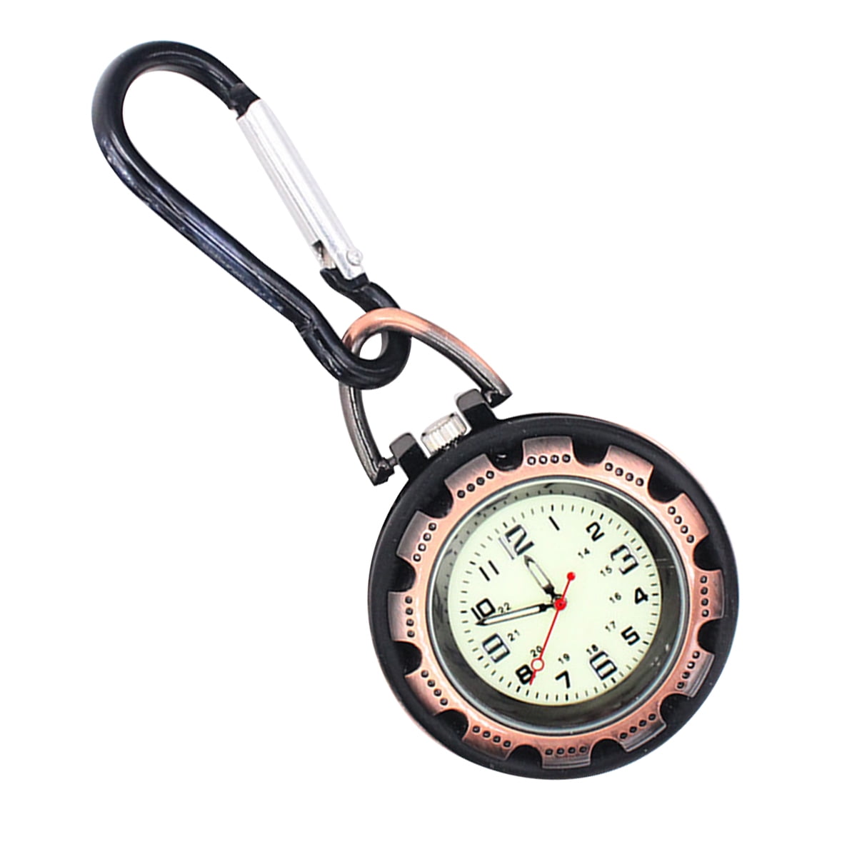 Clip on Carabiner Watch Glow in The Dark Fob Watch Sports Backpack Belt