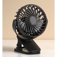Clip-on Desk Fan USB Rechargeable Portable Mini Fan Night Light Table ...