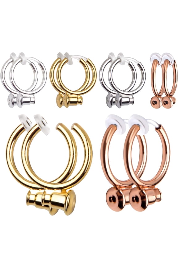 Clip-on Earring Converter, 16 Pieces Brass Non Piercing Earrings Clips with Post Earring Components for Earring Making, 4 Colors