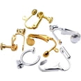 thumbnail image 1 of Clip-on Earring Findings,12 Pairs 6 Styles Earring Converters Components for Non Pierced Ears for Jewelry Making, Golden & Silver, 1 of 7