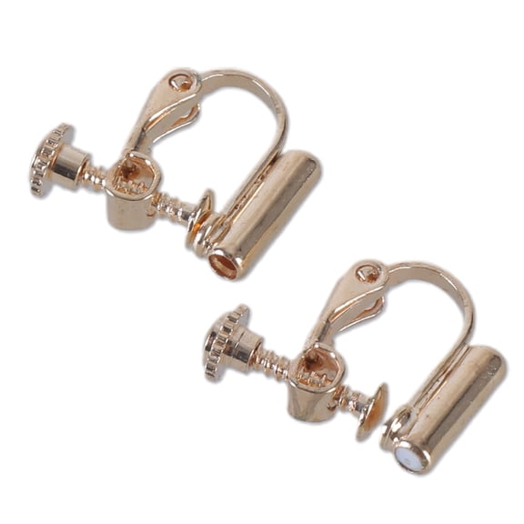 Clip-on Earring Findings Components Screw Back Ear Wire Non Pierced Earring Converter with Loop for Jewelry Making