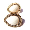 thumbnail image 1 of Clip-on Earrings Cream Earrings Gold tone Crystal Pear Shape 1 inch, 1 of 1