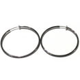 thumbnail image 1 of Clip-on Earrings Gun Metal Silver Hoop Earrings 2 inch Hoop 50mm, 1 of 2