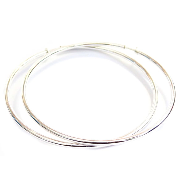 Clip-on Earrings Hypo-Allergenic Hoops Large 4 inch Silver Tone Circle Hoops