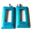 thumbnail image 1 of Clip-on Earrings Square Earrings Blue Non Pierced, 1 of 2