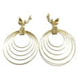 thumbnail image 1 of Clip-on Earrings Thin Multi Hoop Gold Tone Earrings 2.5 inch, 1 of 2