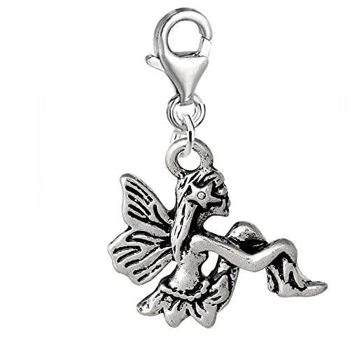 Clip on Fairy Charm Pendant for Bracelet or Necklaces