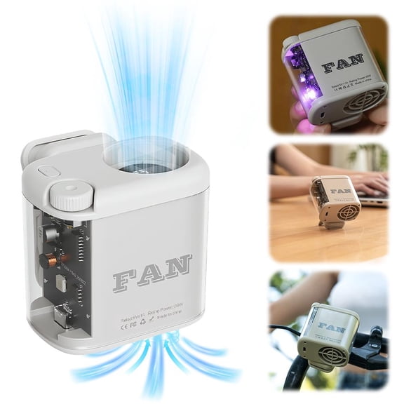Clip on Fan with 100 Speed Levels, 2.64x2.64x2.52 Inch Portable Personal Fan, 1800mAh Battery Digital Display for Outdoor