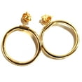 thumbnail image 1 of Clip-on Hoop Earrings 2 inch Hoops Thick Round Pipe Hoops Gold Tone, 1 of 4