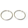 thumbnail image 1 of Clip-on Hoop Earrings Rhodium Silver 1.75 inch Hypo-allergenic Hoop Earrings Solid Hoops, 1 of 1