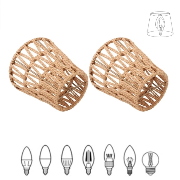Clip-on Lamp Shade,2pack Lampshade Replacemen for Light,QZS Portable Light Cover for Decor,Lamp Cover for Exposed Bare Bulb Fixture,3.7x5.7x5.5In
