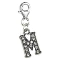 thumbnail image 1 of Clip on Letter M Dangle Charm Pendant for European Clip on Charm Jewelry w/ Lobster Clasp, 1 of 3
