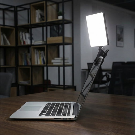 LAPTOM MAX Clip-on Selfie Ring Light Adjustable Brightness USB-C Rechargeable for Phone Tablet Tripod