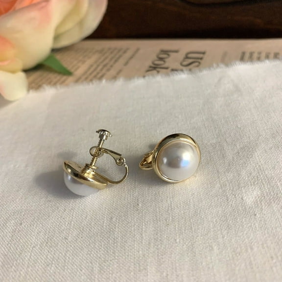 [Clip on] Simple Pearl earrings