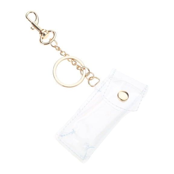 Clip-on Sleeve Pouch Keychain Lipstick Holder Clear Lipstick Holder PVC Cosmetic Storage Travel Cases
