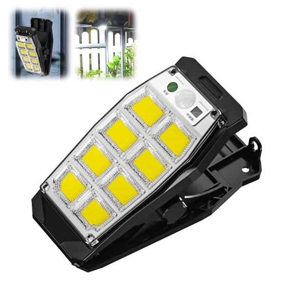 Clip on Solar Lights Outdoor Motion Security Light For Fence Garden Solar Powered LED Deck, Wireless Patio Waterproof