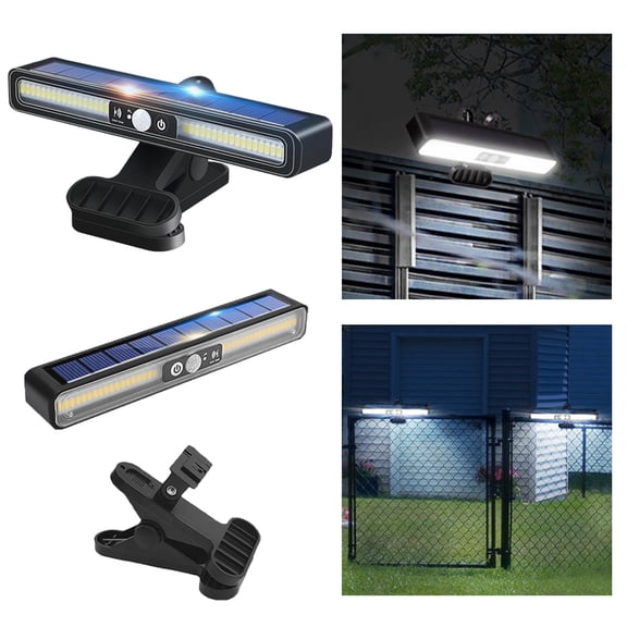Clip on Solar Motion Sensor Lights Outdoor Waterproof with LEDs, 1 Pack Solar Powered Fence Lights for Outside Chain Link Fence Garage Gutter Camping