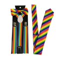 thumbnail image 1 of Clip on Suspenders Striped Necktie for Teen Girl Elegant Banquets Necktie Suit Teen Woman Multiple Functional Necktie, 1 of 16