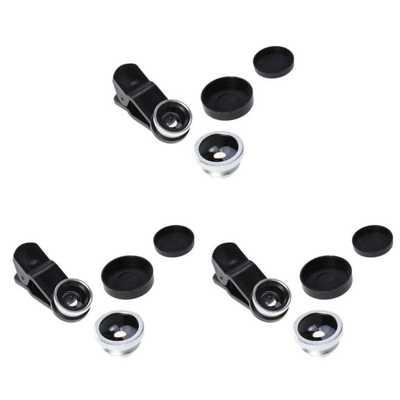 Clip on Telephoto Lens Phone Camera Fish Eye Lense Mobile Macro Cellphone Wide Angle Triple