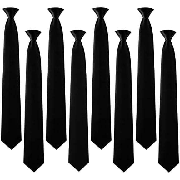 Clip on Tie for Men 20 inch Solid Skinny Formal Neck Tie Pretied for Office School Wedding Business Uniforms