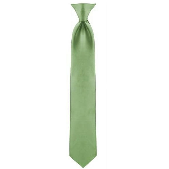 Clip on Ties for Men - Premium Sage Solid Color Clip on Tie-Sage