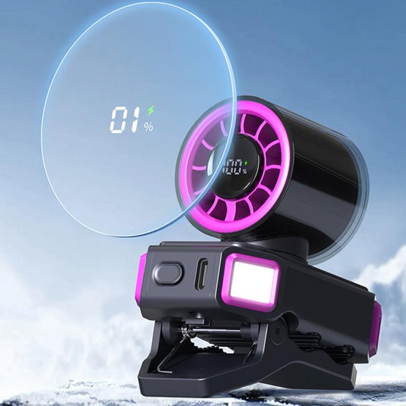 Clip on Waist Fan, 100 Speed Levels Personal Belt Fan with LED Digital Display, Rechargeable Hands Free Cooling Fan for Outdoor Work Hiking Camping