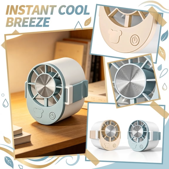 Clip on Waist Fan Small High Speed Usb Rechargeable Personal Mini Fan for Home Office Outdoor Use Light Blue Single Unit