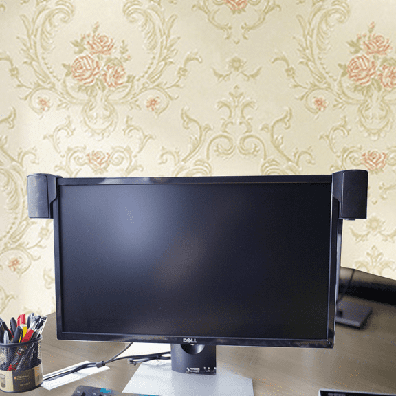 Clip on black speaker, portable mini USB stereo sound system Suitable for monitor laptop tablet computer TV