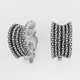 thumbnail image 1 of Clip on silver burnish bent rope style hoop earrings, 1 of 1