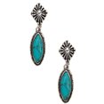 thumbnail image 1 of Clip on western silver and turquoise stone pointed earrings, 1 of 2