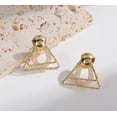 thumbnail image 1 of Clip on1 1/4" silver or gold layered triangle and mesh earrings, 1 of 5