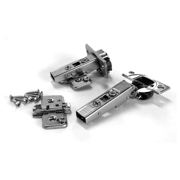 Clip top OTION Soft Close Hinges, A Frameless 110 Degree Hinge That is Self Closing & Includes Mounting Plates (Full Overlay - 8 Pack)