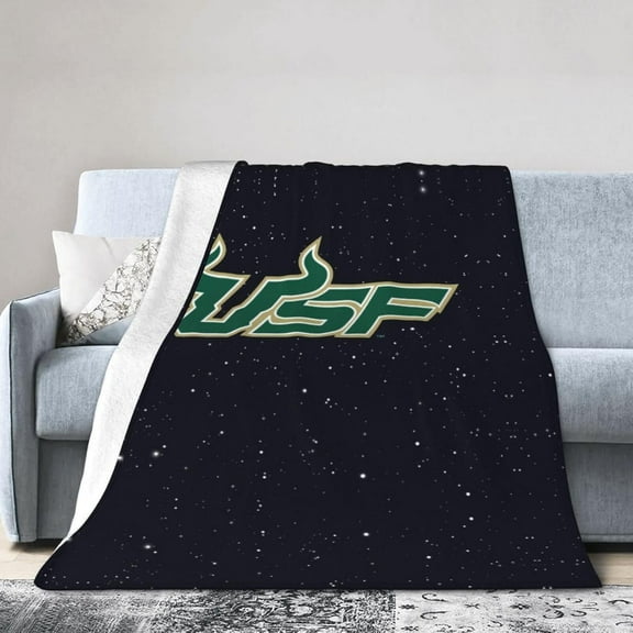Clipart Usf Bulls Logo Fleece Blanket, Very Soft Microfiber Flannel Blanket for Couch Warm and Cozy for All Seasons