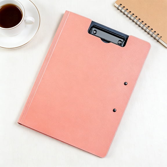 Clipboard Folder,A4 Foldable Clipboard with Horizontal and Vertical Double Metal Clips, 360 Degree Foldable Binder Clipboards with Pen Holder,File Cover Work Folder Clipboards,Pink
