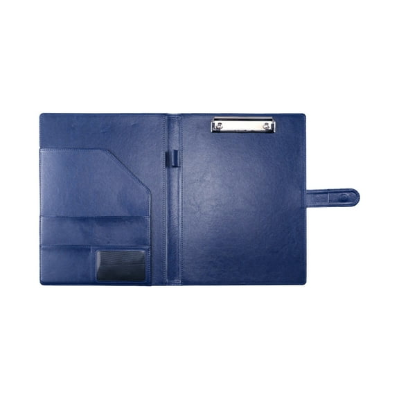Clipboard Folder Portfolio, Faux Leather Storage Clipboard with Cover for Legal Pad Holder Letter Size A5 Writing Pad for Business School Office Conference Notepad Clip Boards (Blue)